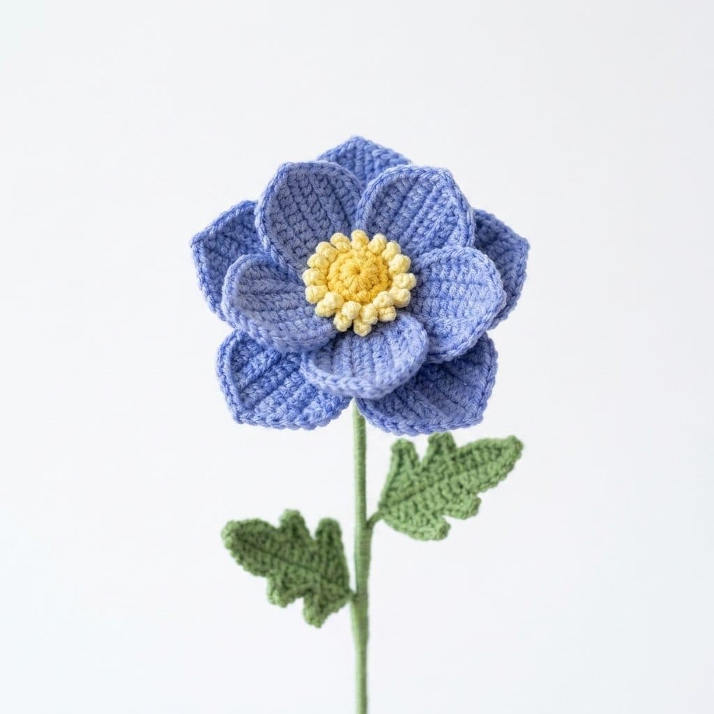 Light Blue Leafy Peony