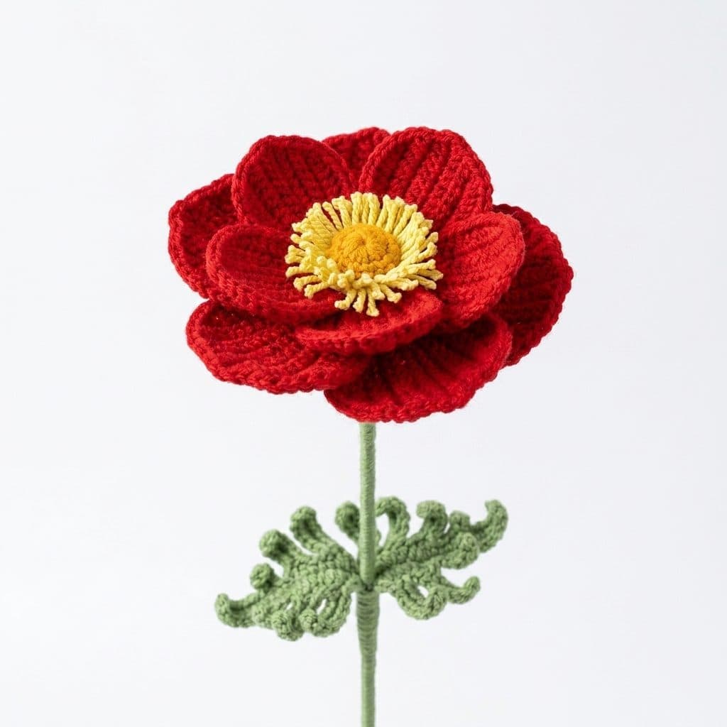 Red Leafy Peony