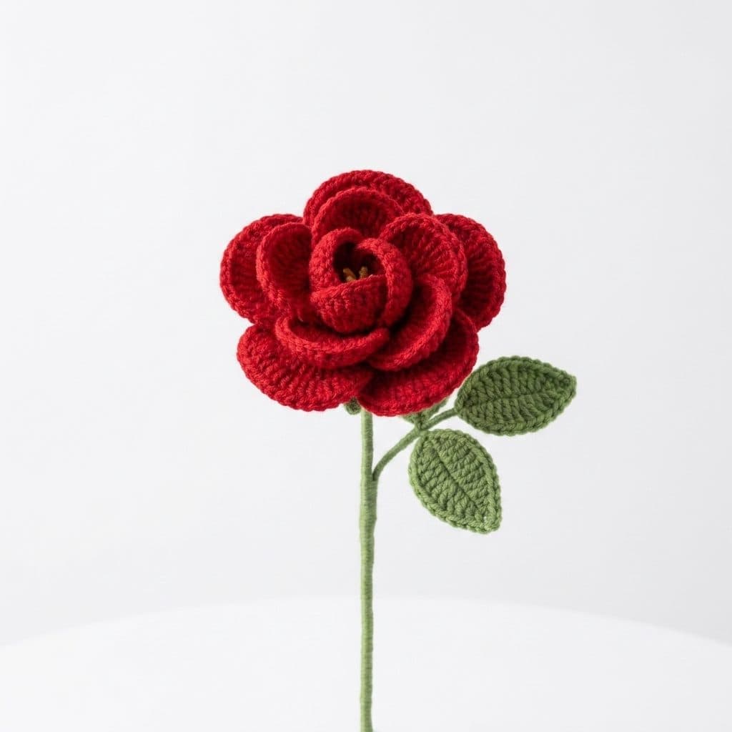Red Stemmed Rose & Peony